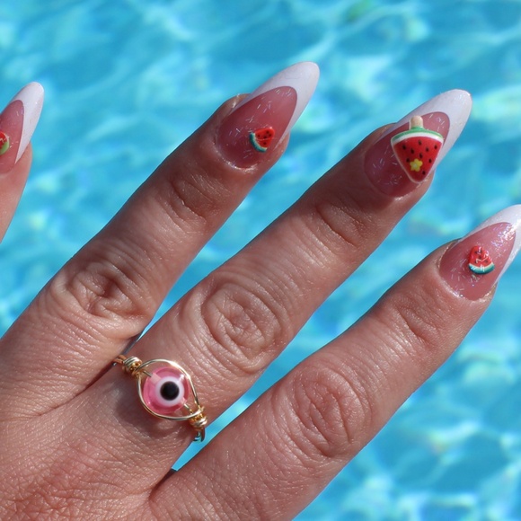 COPY - Pink Evil Eye Ring | Adjustable Rings | Pink | Evil Eye - Picture 2 of 3